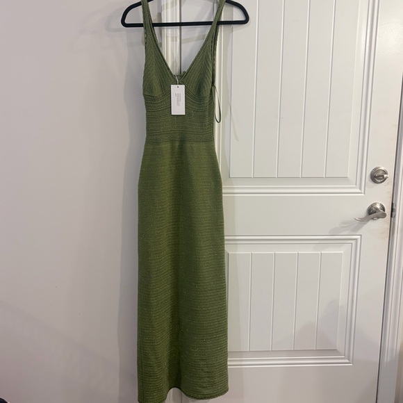 Torn by Ronny Kobo Dresses & Skirts - Torn By Ronny Kobo Metallic Green Crochet Maxi Dress
NEW With TAGS